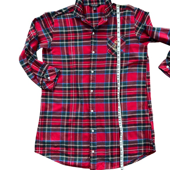 Ralph Lauren Women's Red Tartan Plaid Sleep Shirt or Nightgown - Picture 6 of 6